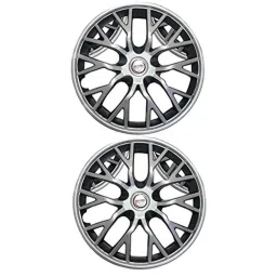 Hotwheelz Sporty 2 Pcs 13 inch Silver &a; Black Press Fit Type Car Wheel Cover Set with Metal Ring, HWWC_PHOENIX_SILBK13-picture-21