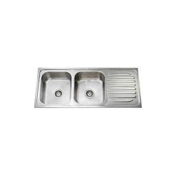 Jayna Mercury DBSD 01 (DX) Glossy Double Bowl With Single Drain Board Sink, Size: 54.5 x 18.5 in-picture-18