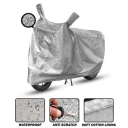 AutoPsys Polyester Silver Waterproof Bike Body Cover with Carry Bag for Hero Motocorp Maestro Electric-picture-38