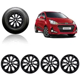 Auto Pearl 4 Pcs 14 inch ABS Black Car Wheel Cover Set for Hyundai i10 Grand 2017-picture-21