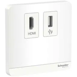 Schneider Electric Polycarbonate White HDMI Enabled &a; USB Socket, E8332HDUSB_WE-picture-13