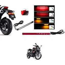 Kozdiko 48 SMD Bike Red Flexible LED Strip Tail Brake Light with Yellow Turn Indicator Light for Bajaj RS 200-picture-19