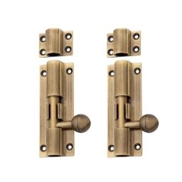 Atom 18 inch Brass Antique Finish Aluminium Tower Bolt, TB001 (Pack of 2)-picture-19