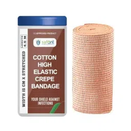 Safent 6 inch 15cmx4.5m Cotton High Elastic Crepe Bandages, SAFE0060 (Pack of 6)-picture-19