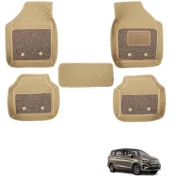 Kozdiko 5 Pcs Waterproof &a; Luxury 7D Beige Leatherette Car Floor Mats Set for Toyota Rumion-picture-40