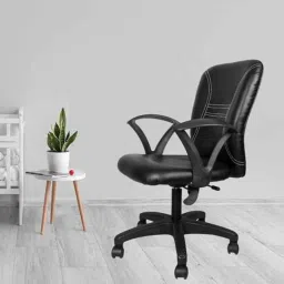 White Clouds Enterprise Zebra Moon Black Low Back Leatherette Office DIY Chair-picture-35