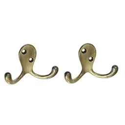 Screwtight ‎Brass Antique Brass Finish Two Prong Hook, B180402AB-2 (Pack of 2)-picture-18