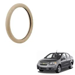 Enexoya SC105285 Leather Beige Stichable Car Steering Cover for Tata Manza, 105285 image 2