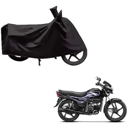 Kozdiko Polyester Black Dust &a; Waterproof Bike Body Cover with Mirror Pockets for Hero Super Splendor-picture-45