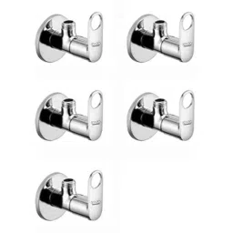 Spazio Max Stainless Steel Chrome Finish Angle Cock with Wall Flange (Pack of 5) image 2