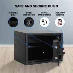 Ozone SAFILO BIO-Z+ 16L Alloy Steel Black &a; Grey Safe Locker image 3