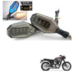 Kozdiko 4 Pcs Plastic Front &a; Rear U Shape Dual Color DRL LED BIke Indicator Set for Triumph Bonnervilie Street Twin-picture-33