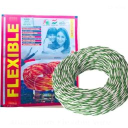 Elson 23/76 1 Sqmm Two Core Green &a; White PVC Insulated Aluminium Cable, Length: 91 m-picture-10