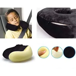 Kozdiko Velvet Black U-Shape Travel Neck Rest Cushion Pillow for Mercedes Benz A-Class image 2