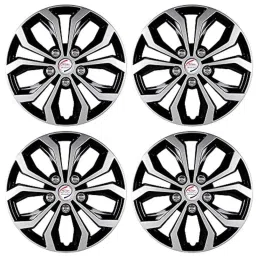 Auto Pearl 4 Pcs 13 inch ABS Silver &a; Black Press Fitting Wheel Cover Set for Datsun Redi Go image 2