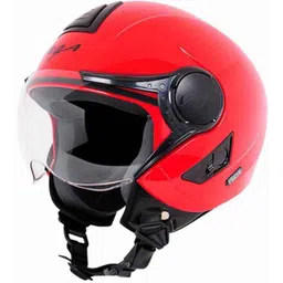 Vega Verve Motorsports Red Open Face Helmet, Size: S image 2