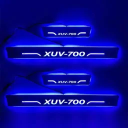 SureStrive 4 Pcs Acrylic Car Side Footstep Set with Blue LED Door Sill Scuff Plate for Mahindra XUV-700 All Model-picture-16