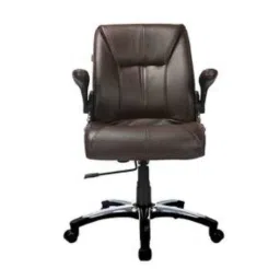 Adiko Leatherette Brown Medium Back DIY Office Executive Chair with Armrest, ADVN 709 image 2