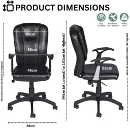 Heikin Zebra Black Low Back Leatherette DIY Ergonomic Office Chair for Work from Home, HE-00069 image 4