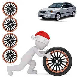 Auto Pearl 4 Pcs 14 inch ABS Camry Copper &a; Black Car Wheel Cover Set for Hyundai Accent-picture-24