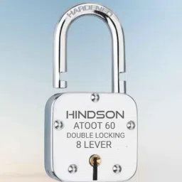 Hindson 60mm Steel Hardened Shackle Double Locking Lock with 8 Lever &a; 3 Keys, Atoot 60 image 2