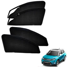 Kozdiko 4 Pcs Polyester Black Magnetic Zipper Car Sun Shades Set for Maruti Suzuki Vitara Brezza-picture-39