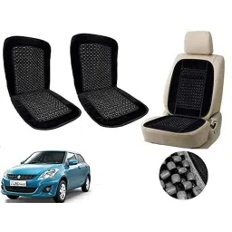 Auto Pearl PU, Velvet &a; Wooden Beads Black Rectangular Seat Cushion for Maruti Suzuki Swift Dezire Type-2 (Pack of 2 )-picture-17