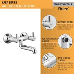 Ruhe Kara Brass Chrome Finish Non Telephonic Wall Mixer, 11-1518 image 3