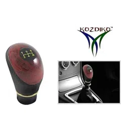 Kozdiko Wooden &a; PU Leather Black Gear Shift Car Knob for Volkswagen Polo Exquisite image 2