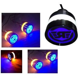 meenu arts AOW Handle Bar End Dual Led Bike Turn Signal Indicator Light (Blue) for Royal Enfield Electra Twin Spark-picture-32