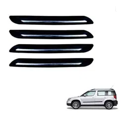 Kozdiko 4 Pcs PVC Black Car Bumper Protector Set with Chrome Strip for Skoda Yeti-picture-23