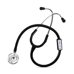 Dr Odin Single Head Dual Tube Black Stethoscope with Aluminium Chestpiece, Brass Frame, Free Diaphragm &a; Ear Plug-picture-14
