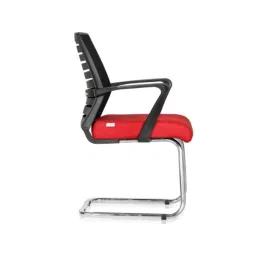 Da URBAN Bella Red Medium Back Mesh Heavy Duty Metal Frame Office Ergonomic Chair image 3
