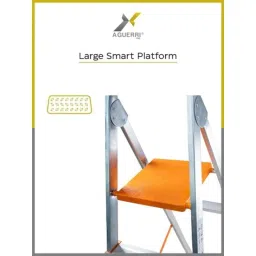Aguerri Eco 5 Step Aluminium Orange &a; Silver Foldable Anti-Skid Ladder with Wide Platform for Indoor &a; Outdoor Use, ECO5SL image 4