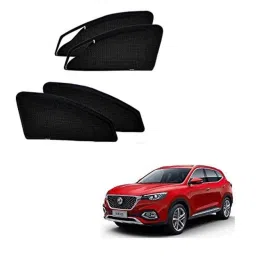 Kozdiko 4 Pcs Mesh Black Magnetic Zipper Car Sun Shades Set for MG Hector-picture-47