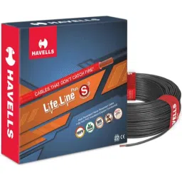 Havells 6 Sqmm Black Life Line Plus Single Core HRFR PVC Copper Insulated Flexible Cables, WHFFDNKA16X0, Length: 90 m-picture-13