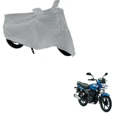 Kozdiko Silver Bike Body Cover with Mirror Pockets for Bajaj Platina 100, kozd_17529-picture-28