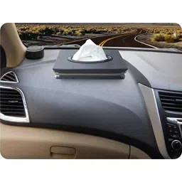 Kozdiko Leatherette Grey Car Tissue Paper Dispenser Box with 200 Sheets (100 Pulls) for Tata Sumo Grand image 2