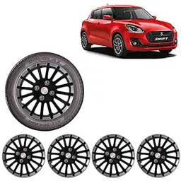 Auto Pearl 4 Pcs 14 inch ABS Black Car Wheel Cover Set for Maruti Suzuki Swift Dzire 2018-picture-38
