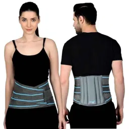AccuSure B4 Grey Breathable Lumbo Support Belt for Men &a; Women, Size: M-picture-37