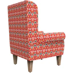 Chumbak Red Printed Begum Wing Chair image 2