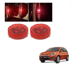 Kozdiko 4 Pcs Waterproof Wireless Car Door Red Warning Light Indicator Set with 5 LED &a; Free Batteries for ford Old Figo 2009-2014-picture-27