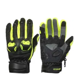 Biking Brotherhood Neon leather &a; Silicone Snell Iconic Gloves, Size: Small-picture-37