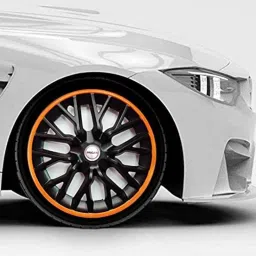 Prigan 4 Pcs 16 inch Polypropylene Black &a; Orange Press Fitting Car Wheel Cover Set for All 16 inch Wheel Car, Phantom-Gt-Orange-16 image 3