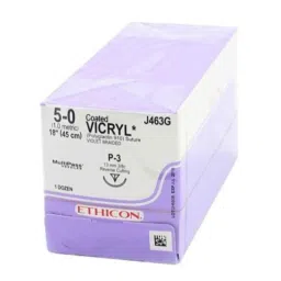 Ethicon NW2395 12 Pcs 5-0 Dyed Vicryl Polyglactin 910 Suture Box, Size: 70 cm-picture-33