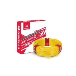 Havells Life Line 1.5 Sqmm Yellow Single Core FR PVC Copper Insulated Flexible Cable, Length: 90 m-picture-23