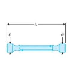 Facom 10x11mm Satin Chrome Finish Metric Forged Double Socket Wrench, 97.10X11 image 2