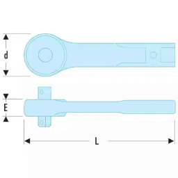 Facom 1/2 inch Square Drive Torque Wrench, 20x7 mm End Fit, S.203E image 2