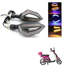 Kozdiko 4 Pcs Bike D Shaped 9 LED Front &a; Rear Side Turn Signal Indicator Light Set for Avon E Lite-picture-37