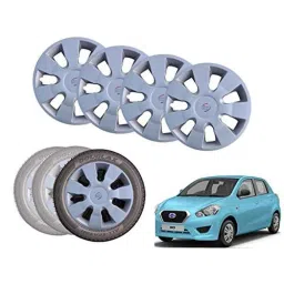 Auto Pearl 13 inch ABS Silver Car Hubcap Wheel Cover with Retention Ring Set for Go-picture-24